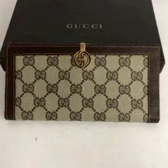 極美品✨ GUCCI 長財布 インターロッキング GG Wホック ブラウン
