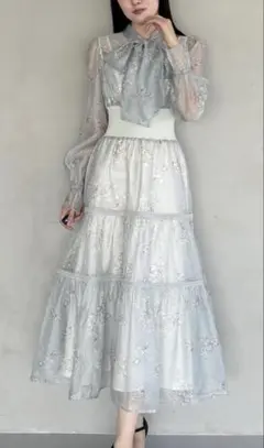 マーキュリーデュオ トワルドジュイボウタイウエストリブワンピースMNT S 美品