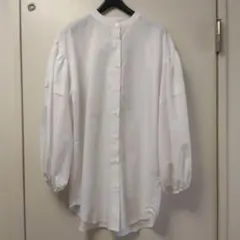 未使用　&.NOSTALGIA　バンドカラーシャツ　バルーンスリーブ　白