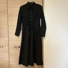 UNIQLO ユニクロ　ブラック シャツワンピース 長袖　S