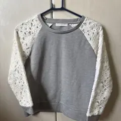 LOWRYS FARMレーススリーブ グレー 長袖トップス M
