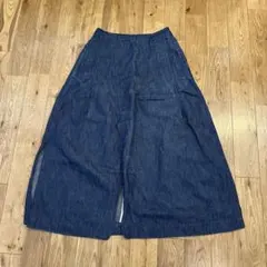 デニム ロングスカート スリット入り