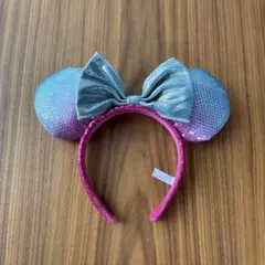 ディズニー カチューシャ スパンコール 水色・ピンク グラデーション