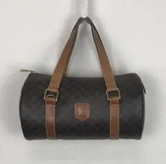 CELINE セリーヌ マカダム柄 パピヨン型 レザー ハンドバッグ