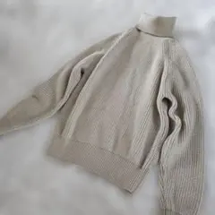 ikka イッカ ニット セーター グレージュ M サイズ タートルネック