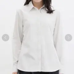 レディース　シャツ　ブラウス　ストライプ　長袖　オフィス　Mサイズ　長袖シャツ