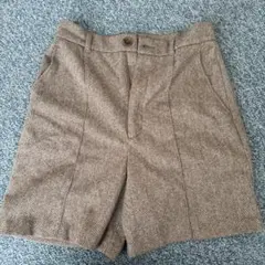 GU ヘリンボーンショートパンツ Mサイズ ブラウン