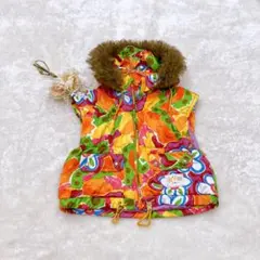 772.〈エレッセ〉〈160〉美品✨ダウンベスト/キッズ/花柄/スキーベスト
