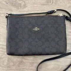 COACH ブラックレザー ショルダーバッグ