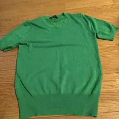 ZARA 半袖グリーンニット　L