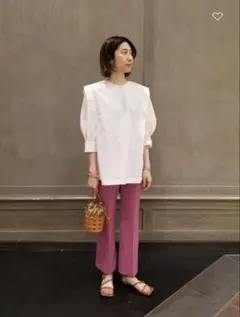 新品 UNITED ARROWS インサイドスリット クロップドパンツ 38