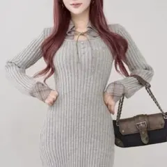 Darich レイヤードライクニットミニワンピース