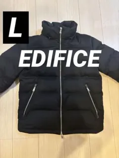 EDIFICE T/Wダウンフードブルゾン ブラック黒L エディフィス