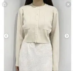 ココディール cocodeal ポケットデザインショートカーディガン　アイボリー