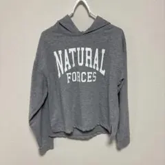 フード付きグレー長袖トップス　earth music &ecology sサイズ