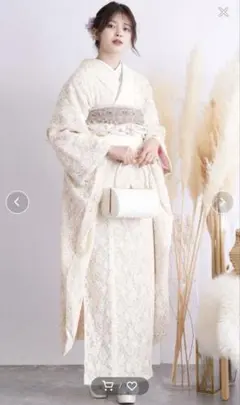 レース　振袖　着物＋帯＋髪飾り