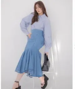 【極美品】snidelデニムフレアロングスカート