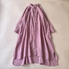 美品✨中川政七商店 ノースリーブシャツワンピース 麻100% バンド