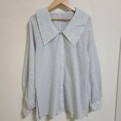 LOWRYSFARM 長袖ストライプシャツ フリーサイズ