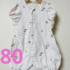 美品 アプレレクール チェリー柄ロンパース80