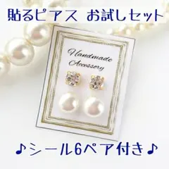 シール6ペア付き「貼るピアス」N30 お試し3点セット