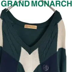 ぽ*ん様 GRAND MONARCH ダイヤモンド柄　ニットセーター 〈メンズ