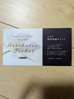 ANAPホールディングス エステ無料体験チケット　株主優待のサムネイル