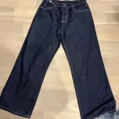 ダークブルーワイドレッグデニム