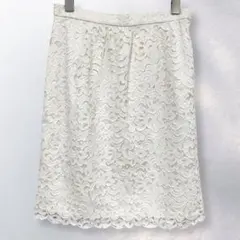 アナイ ANAYI 総レース 膝丈スカート 綺麗め シンプル 38《i983
