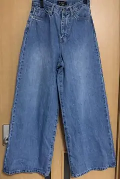 SLOBE IENA」　加工デニムパンツ 34 バギーレディース