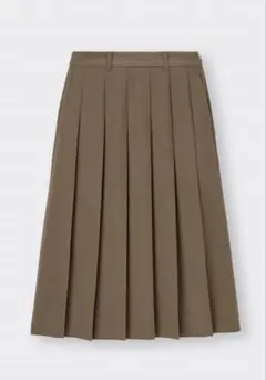 美品 GU プリーツミディスカート 3XL オリーブ