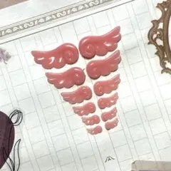 レジン　ネイル　パーツ　ハンドメイド　ピンク　天使の羽　羽根　デコ