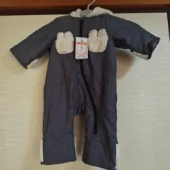 値下げ！あったかロンパース フード付き グレー