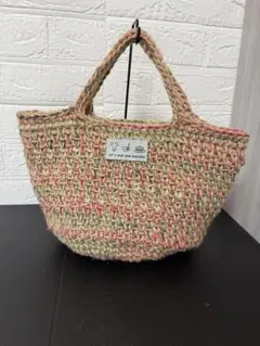 オパール毛糸と麻ひものトートバッグ