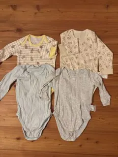 【UNIQLO】長袖ロンパース 4枚セット（チップとデール／無地）