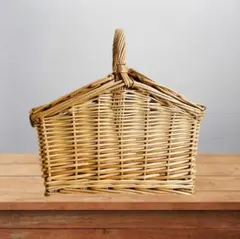 【週末価格】ピクニックバスケット 両開き 籠バッグ