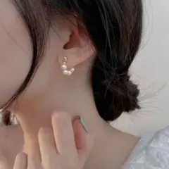 セール パール イヤリング イヤーカフ 痛くない ゴールド