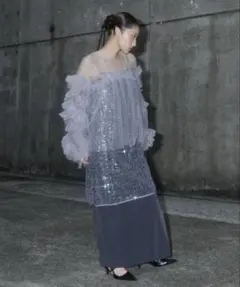 新品未使用 ANDRESD デコラティブチュールトップス