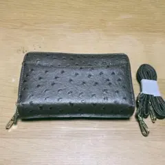 【新品】Kollo Rose ラウンド ダブルファスナー長財布 ショルダー付き