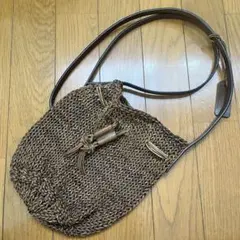 ANGLO 巾着型レザークラフトショルダーバッグ - メルカリ