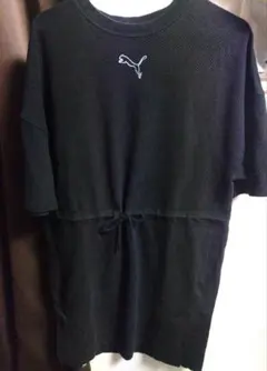 PUMA ロゴ 半袖ワンピース ブラック
