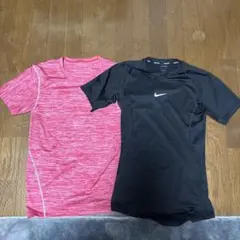Nike トレーニングシャツ ピンクと黒 セット ピンクXL Nike黒S