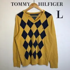 【美品】TOMMY HILFIGER ニット セーター アーガイル柄 イエロー