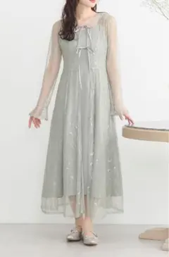 SET2点レースワンピース＋キャミワンピース　パーティドレス