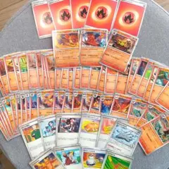 ポケカ　炎タイプ　おまとめ売り　キラ　R　エネルギー　ニンジャスピナー　デッキ①