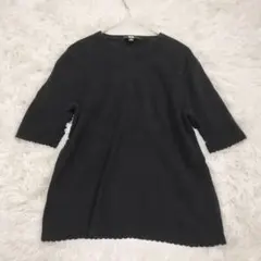 《定番》ユニクロ レディース 黒 サマーニット (M)