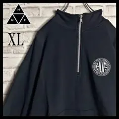 [完売モデル]ハフ☆刺繍サークルロゴハーフジップスウェット 人気 希少XL
