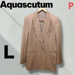 Aquascutum ダブルブレスト 金ボタン テーラードジャケット L 茶色