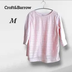 Croft&Barrow 淡いピンク 五分袖 海外サイズ M レース 春服