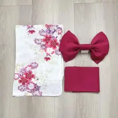 レディース浴衣 浴衣帯セット アイボリー ピンク パープル 白 紫 花柄 新品